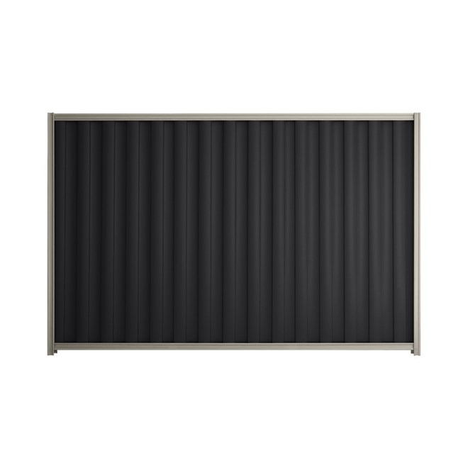Good Neighbour® Wavelok® 2100mm High Fence Panel Sheet: Gun Metal Grey Post/Track: Birch