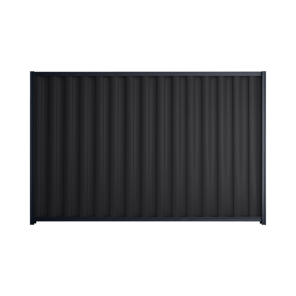 Good Neighbour® Wavelok® 2100mm High Fence Panel Sheet: Gun Metal Grey Post/Track: Dark Stone