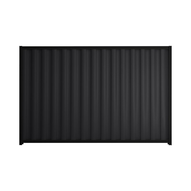 Good Neighbour® Wavelok® 2100mm High Fence Panel Sheet: Gun Metal Grey Post/Track: Ebony