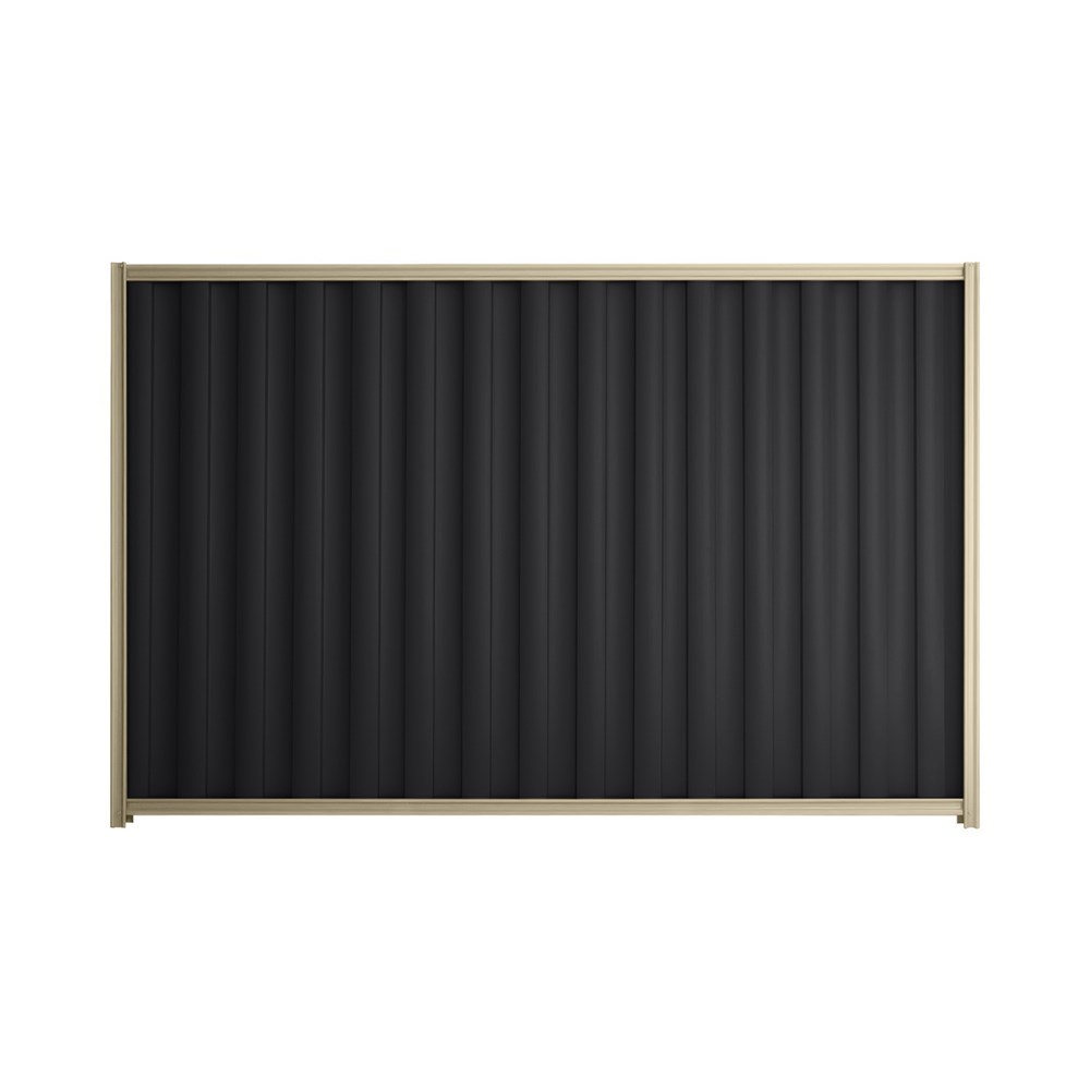 Good Neighbour® Wavelok® 2100mm High Fence Panel Sheet: Gun Metal Grey Post/Track: Merino
