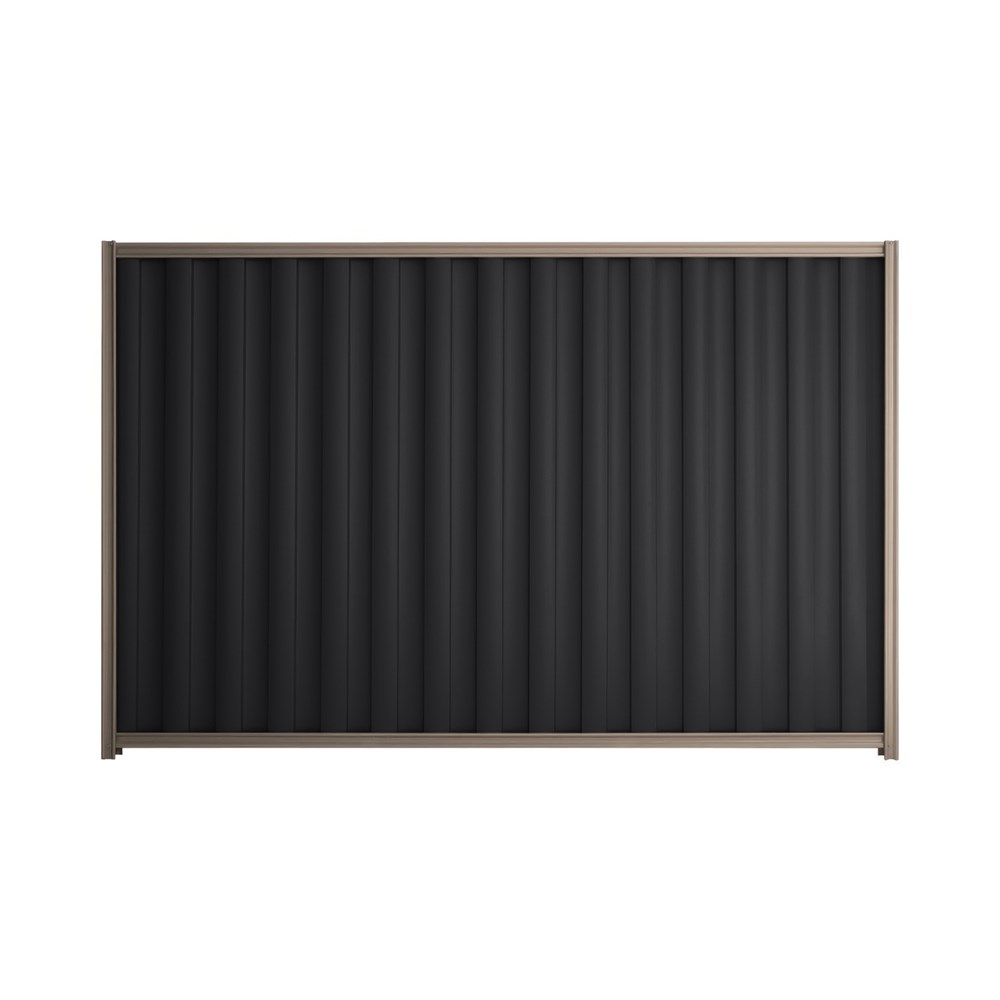 Good Neighbour® Wavelok® 2100mm High Fence Panel Sheet: Gun Metal Grey Post/Track: Marsh