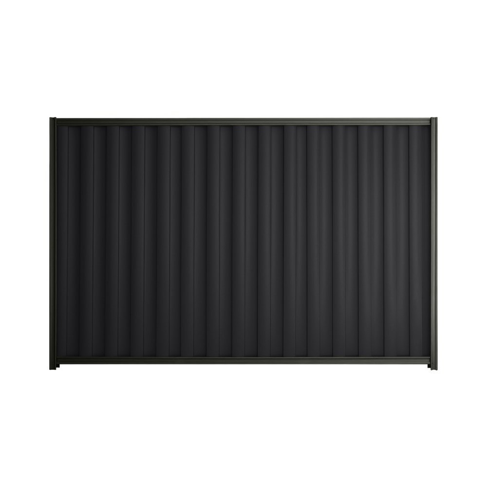 Good Neighbour® Wavelok® 2100mm High Fence Panel Sheet: Gun Metal Grey Post/Track: Slate Grey