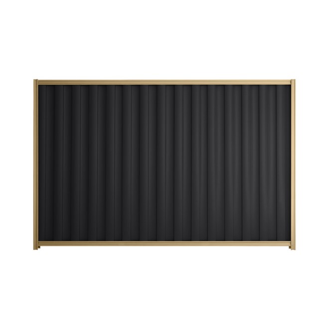 Good Neighbour® Wavelok® 2100mm High Fence Panel Sheet: Gun Metal Grey Post/Track: Wheat