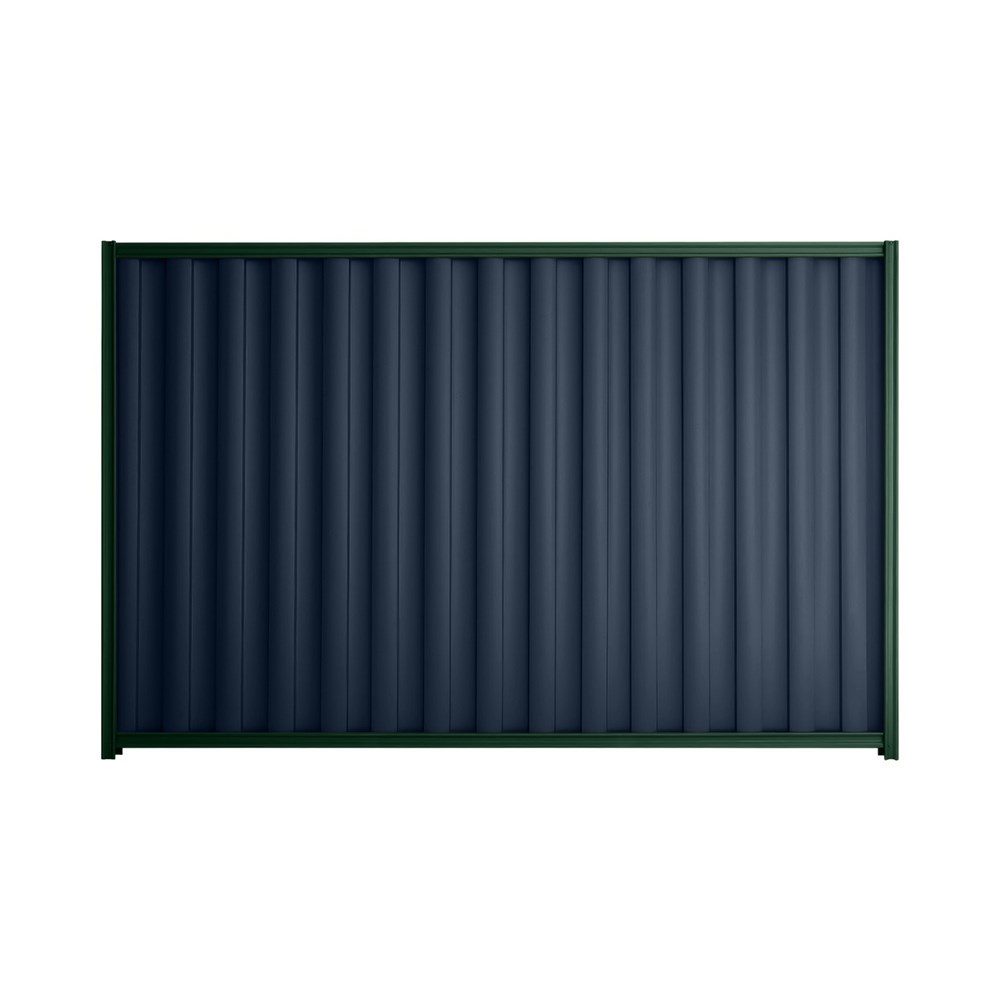 Good Neighbour® Wavelok® 2100mm High Fence Panel Sheet: Mountain Blue Post/Track: Caulfield Green