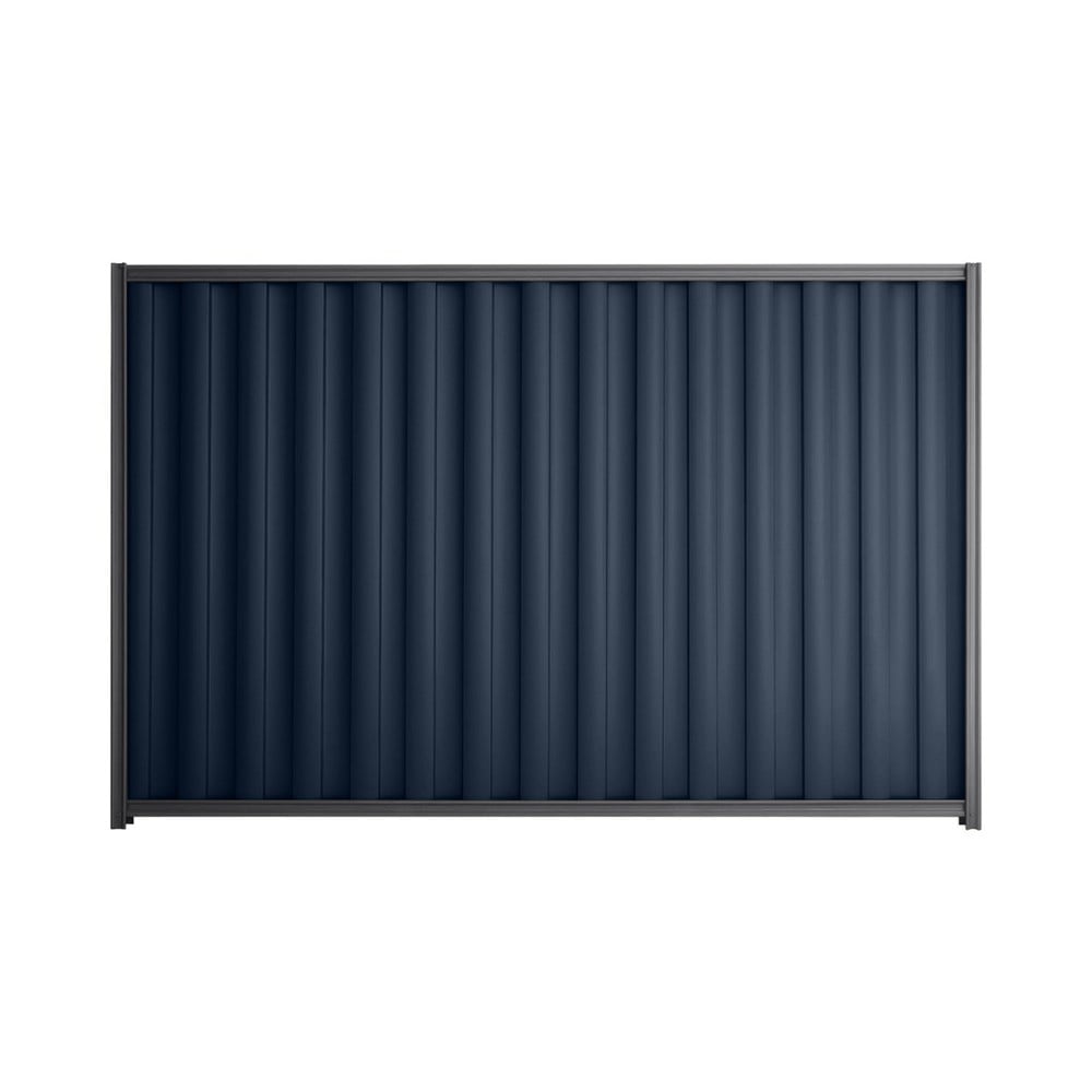 Good Neighbour® Wavelok® 2100mm High Fence Panel Sheet: Mountain Blue Post/Track: Granite
