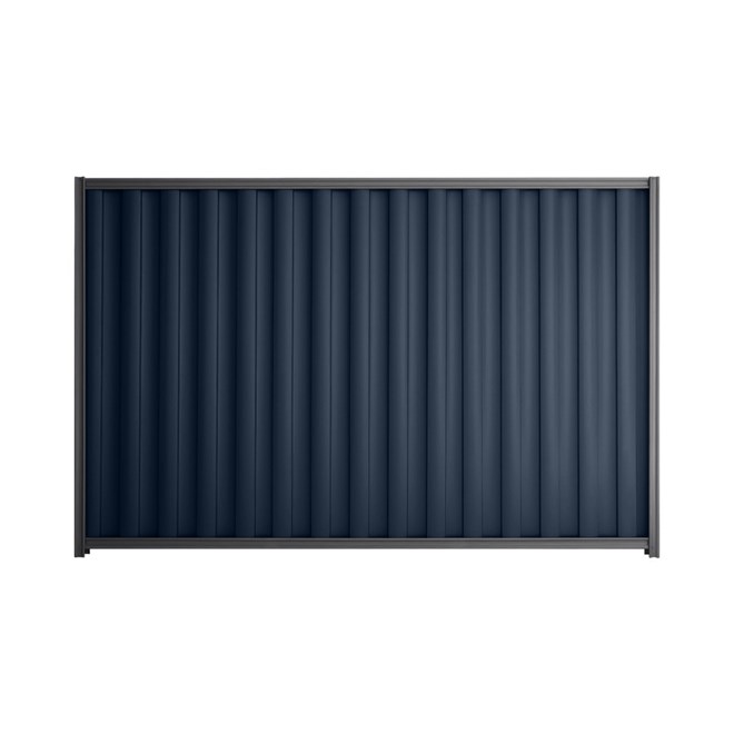 Good Neighbour® Wavelok® 2100mm High Fence Panel Sheet: Mountain Blue Post/Track: Granite