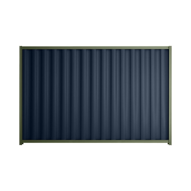 Good Neighbour® Wavelok® 2100mm High Fence Panel Sheet: Mountain Blue Post/Track: Mist Green