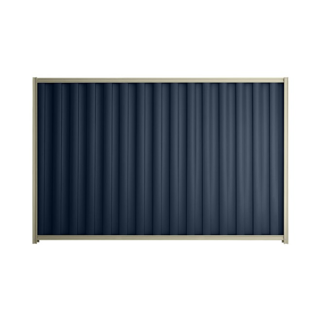 Good Neighbour® Wavelok® 2100mm High Fence Panel Sheet: Mountain Blue Post/Track: Moss Vale Sand