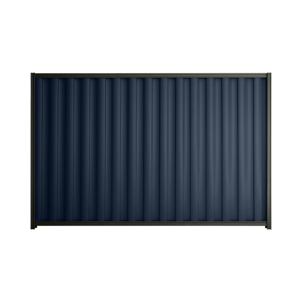 Good Neighbour® Wavelok® 2100mm High Fence Panel Sheet: Mountain Blue Post/Track: Slate Grey