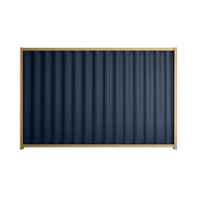 Good Neighbour® Wavelok® 2100mm High Fence Panel Sheet: Mountain Blue Post/Track: Wheat