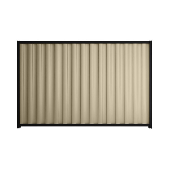 Good Neighbour® Wavelok® 2100mm High Fence Panel Sheet: Merino Post/Track: Ebony