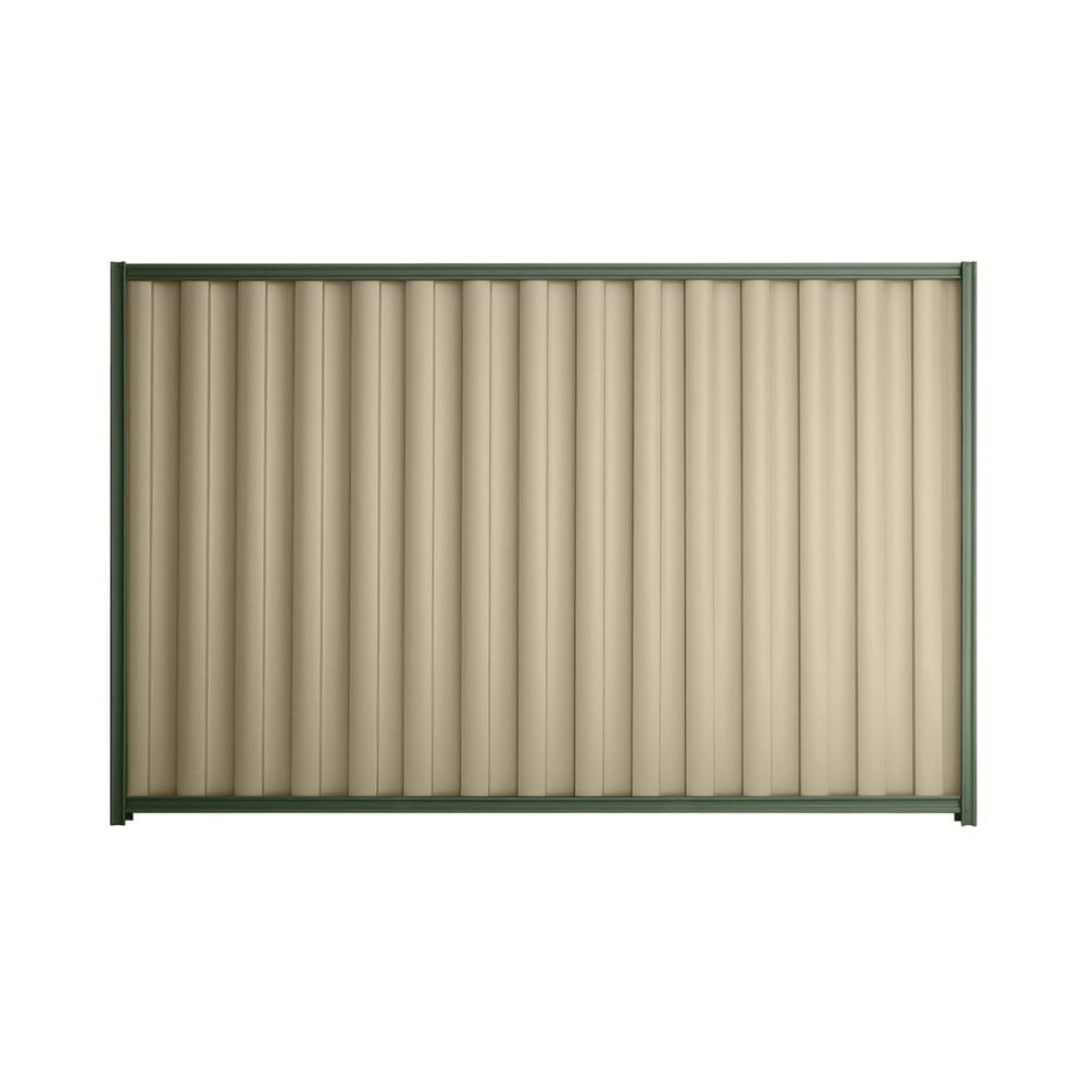 Good Neighbour® Wavelok® 2100mm High Fence Panel Sheet: Merino Post/Track: Rivergum