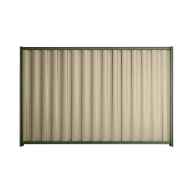 Good Neighbour® Wavelok® 2100mm High Fence Panel Sheet: Merino Post/Track: Rivergum