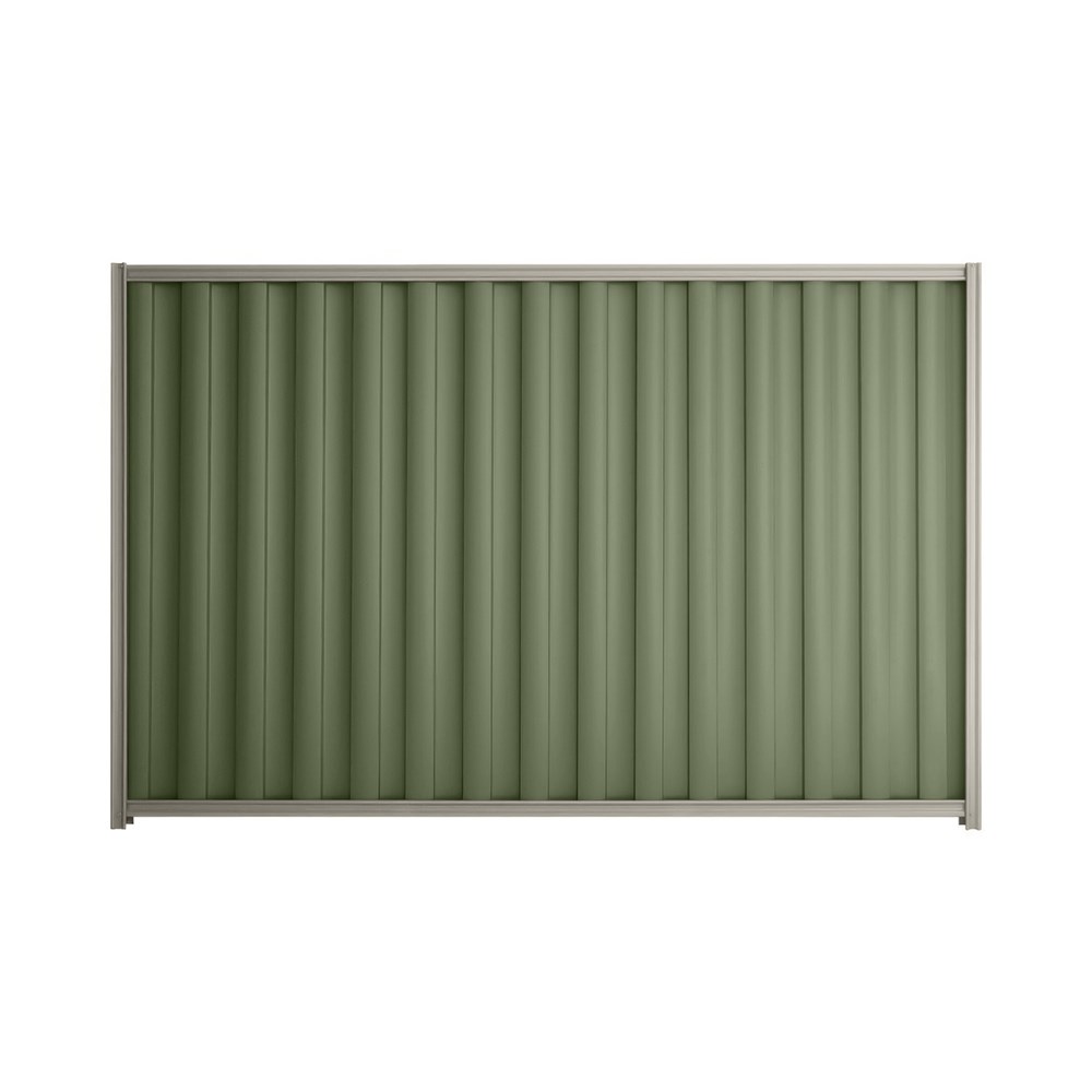 Good Neighbour® Wavelok® 2100mm High Fence Panel Sheet: Mist Green Post/Track: Birch