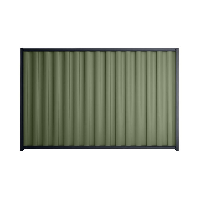 Good Neighbour® Wavelok® 2100mm High Fence Panel Sheet: Mist Green Post/Track: Dark Stone