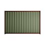 Good Neighbour® Wavelok® 2100mm High Fence Panel Sheet: Mist Green Post/Track: Heritage Red