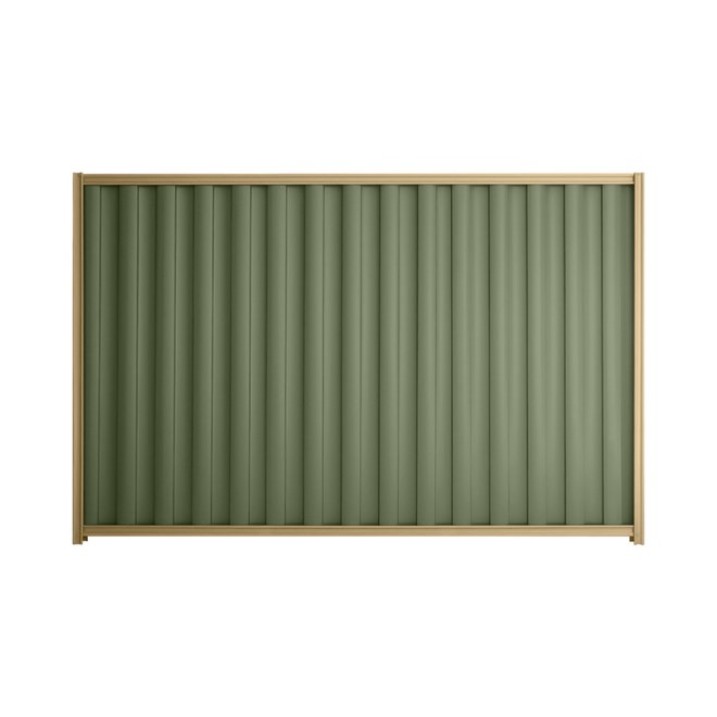 Good Neighbour® Wavelok® 2100mm High Fence Panel Sheet: Mist Green Post/Track: Wheat