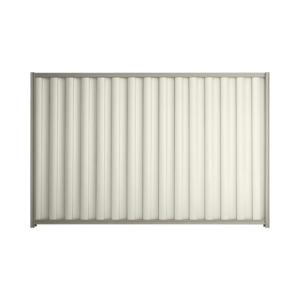 Good Neighbour® Wavelok® 2100mm High Fence Panel Sheet: Off White Post/Track: Birch