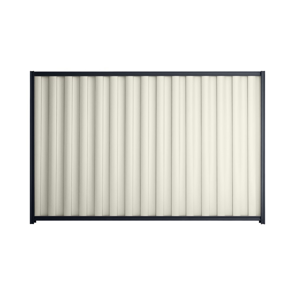 Good Neighbour® Wavelok® 2100mm High Fence Panel Sheet: Off White Post/Track: Dark Stone