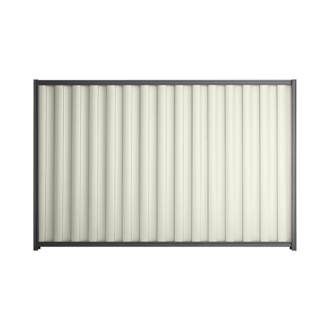 Good Neighbour® Wavelok® 2100mm High Fence Panel Sheet: Off White Post/Track: Granite