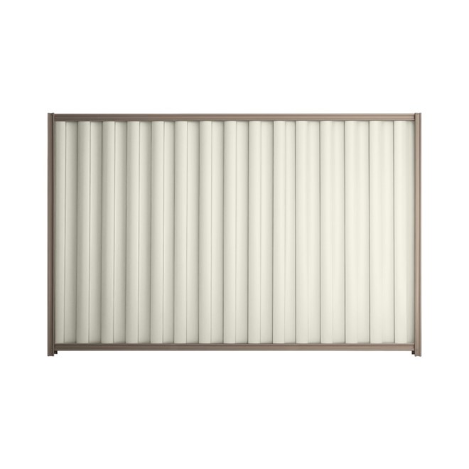 Good Neighbour® Wavelok® 2100mm High Fence Panel Sheet: Off White Post/Track: Marsh