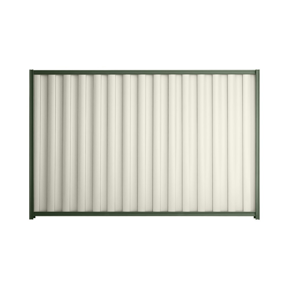 Good Neighbour® Wavelok® 2100mm High Fence Panel Sheet: Off White Post/Track: Rivergum