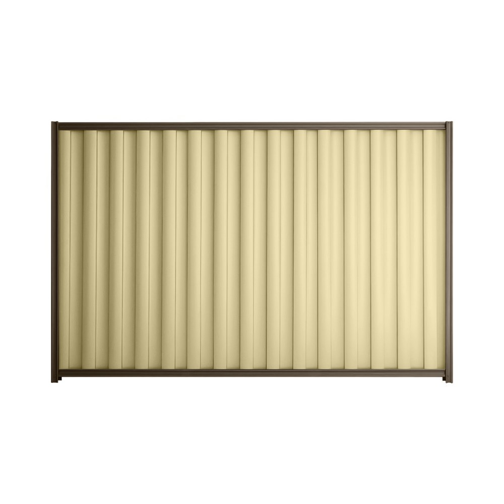 Good Neighbour® Wavelok® 2100mm High Fence Panel Sheet: Primrose Post/Track: Banyan Brown