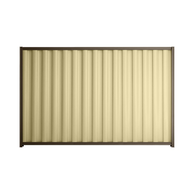 Good Neighbour® Wavelok® 2100mm High Fence Panel Sheet: Primrose Post/Track: Banyan Brown
