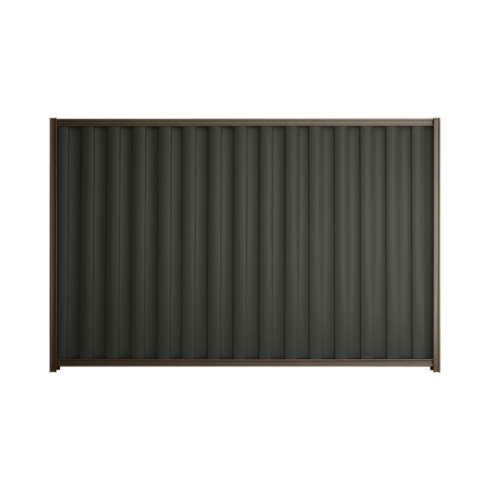 Good Neighbour® Wavelok® 2100mm High Fence Panel Sheet: Slate Grey Post/Track: Banyan Brown
