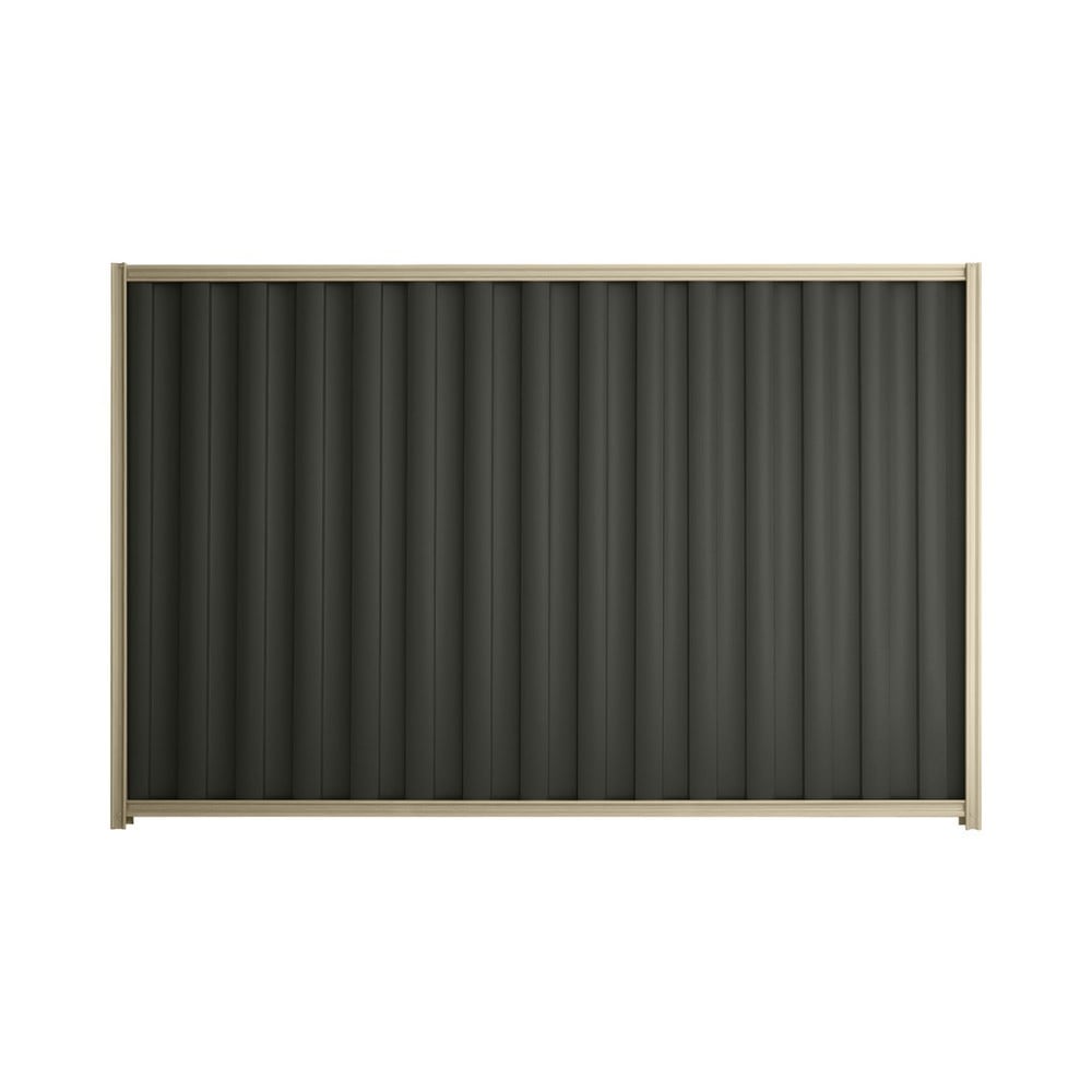 Good Neighbour® Wavelok® 2100mm High Fence Panel Sheet: Slate Grey Post/Track: Merino