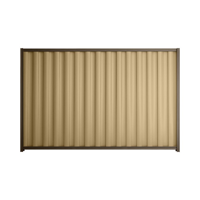 Good Neighbour® Wavelok® 2100mm High Fence Panel Sheet: Wheat Post/Track: Banyan Brown