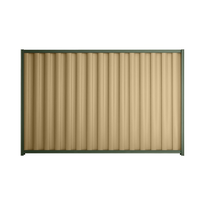 Good Neighbour® Wavelok® 2100mm High Fence Panel Sheet: Wheat Post/Track: Rivergum