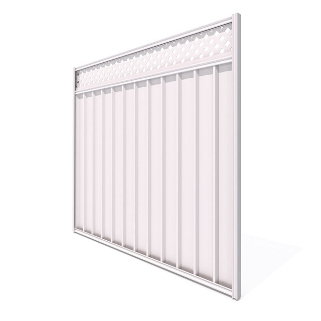 Good Neighbour® Lattice Screen Top Superdek® Panel Standard .32 BMT 1.5m High Sheet: Beige, Frame: B