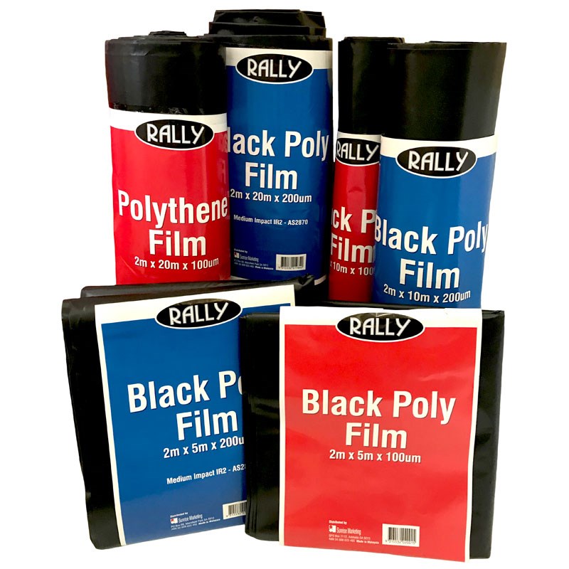 Poly Pre-Packed Builders Sheet 2m x 20m x 200UM Black IR2 Medium Impact