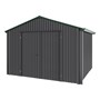 Handi-Heritage Shed H3 3.30X3.30 Roof:Caulfield Green Wall:Gun Metal Grey Gable End Double Door