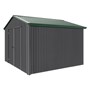 Handi-Heritage Shed H3 3.30X3.30 Roof:Caulfield Green Wall:Gun Metal Grey Gable End Double Door