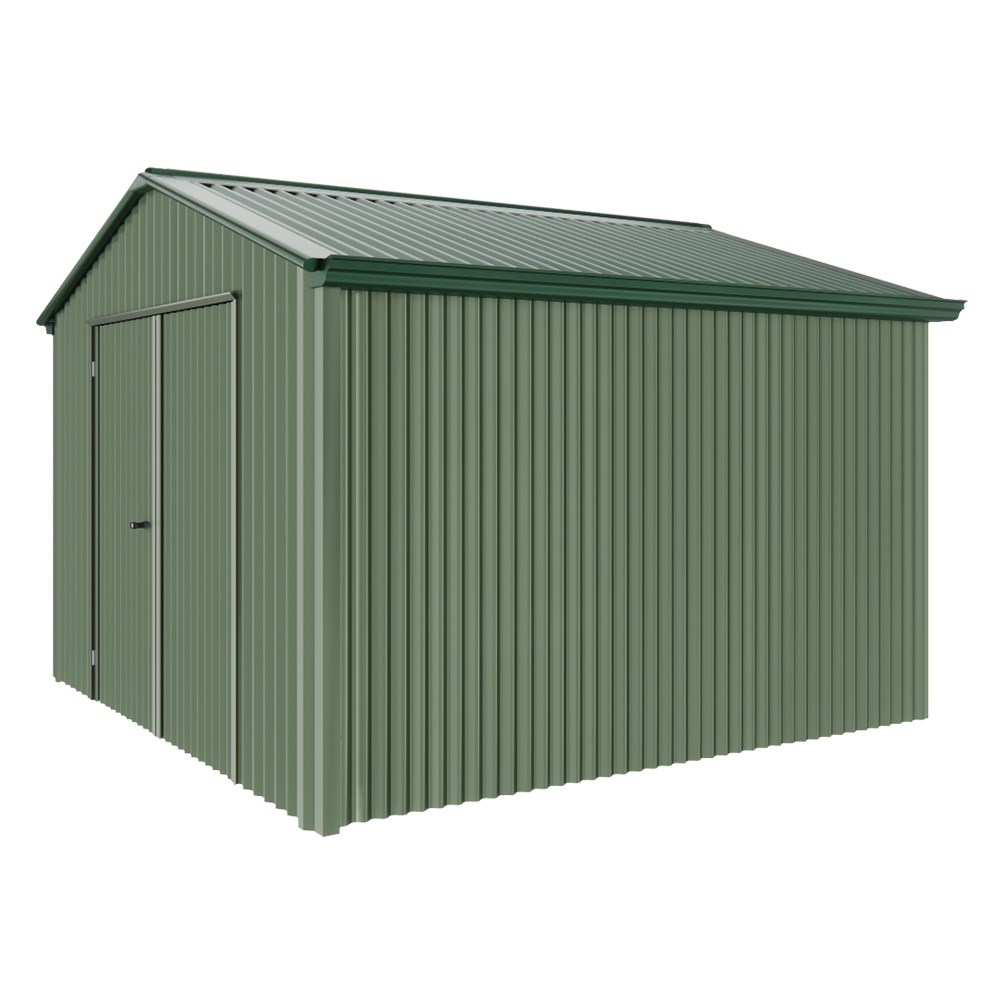 Handi-Heritage Shed H3 3.30X3.30 Roof:Caulfield Green Wall:Rivergum Gable End Double Door