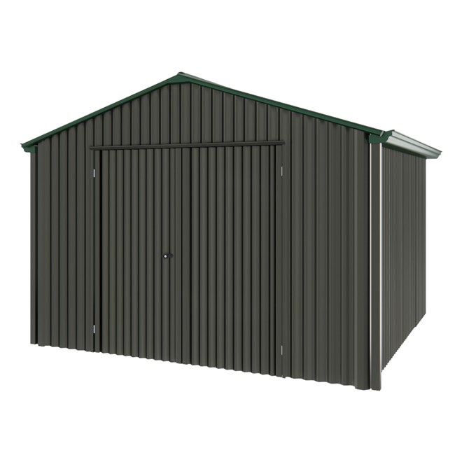 Handi-Heritage Shed H3 3.30X3.30 Roof:Caulfield Green Wall:Slate Grey Gable End Double Door