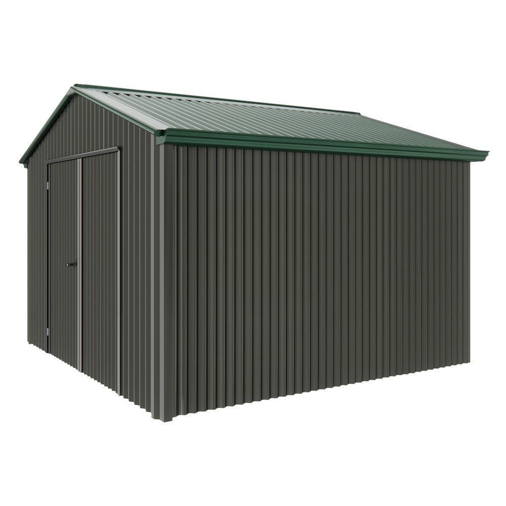 Handi-Heritage Shed H3 3.30X3.30 Roof:Caulfield Green Wall:Slate Grey Gable End Double Door