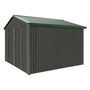 Handi-Heritage Shed H3 3.30X3.30 Roof:Caulfield Green Wall:Slate Grey Gable End Double Door