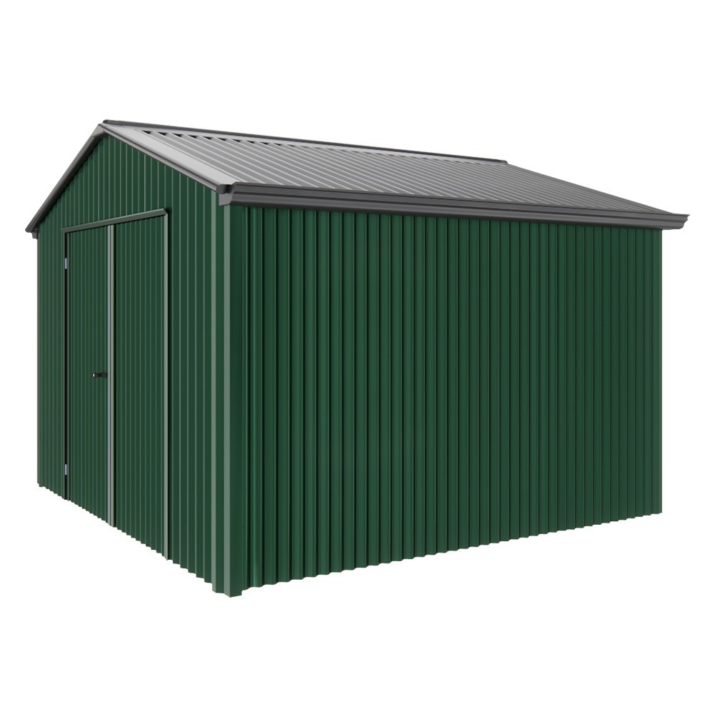 Handi-Heritage Shed H3 3.30X3.30 Roof:Gun Metal Grey Wall:Caulfield Green Gable End Double Door