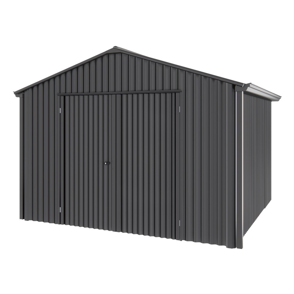 Handi-Heritage Shed H3 3.30X3.30 Roof:Gun Metal Grey Wall:Gun Metal Grey Gable End Double Door