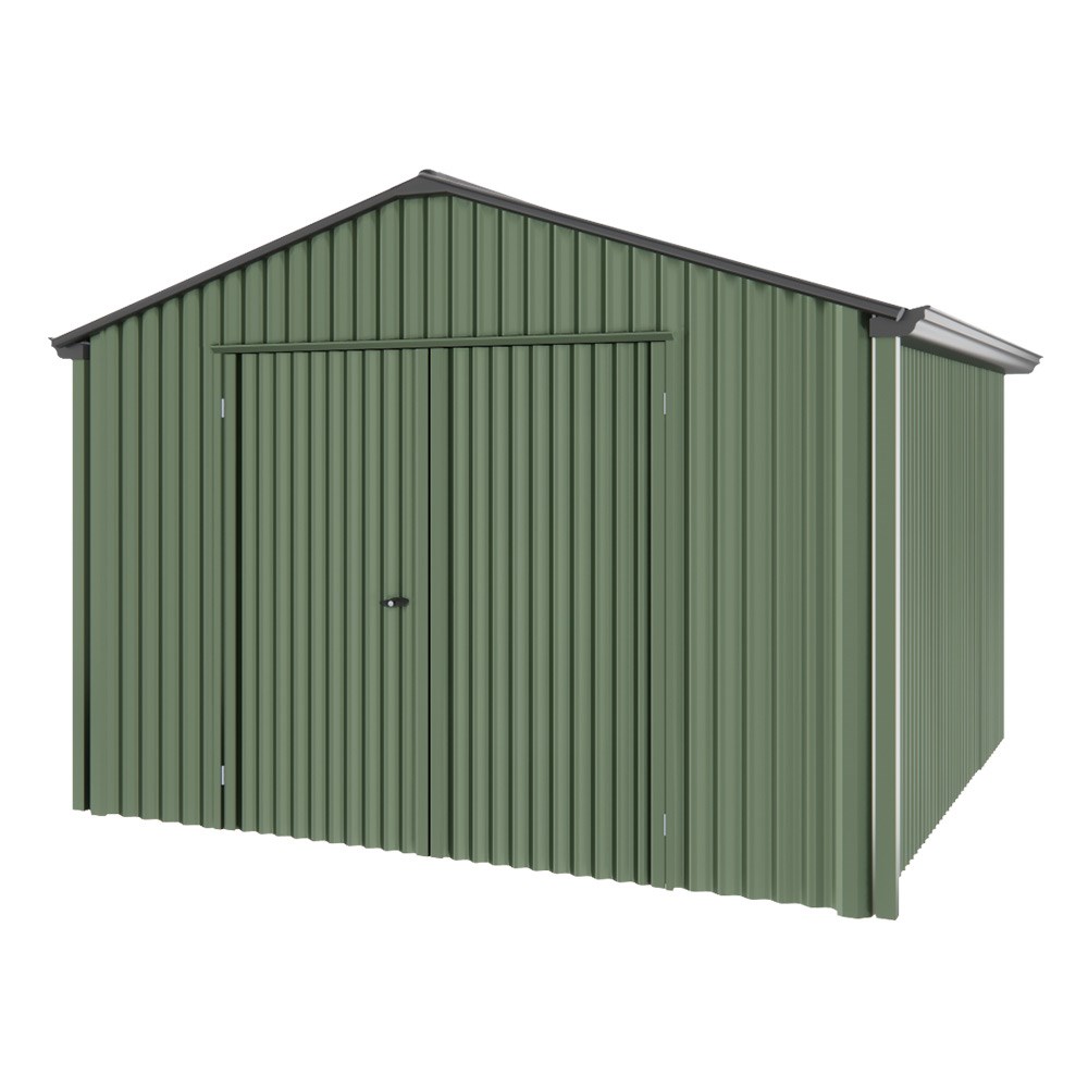 Handi-Heritage Shed H3 3.30X3.30 Roof:Gun Metal Grey Wall:Rivergum Gable End Double Door