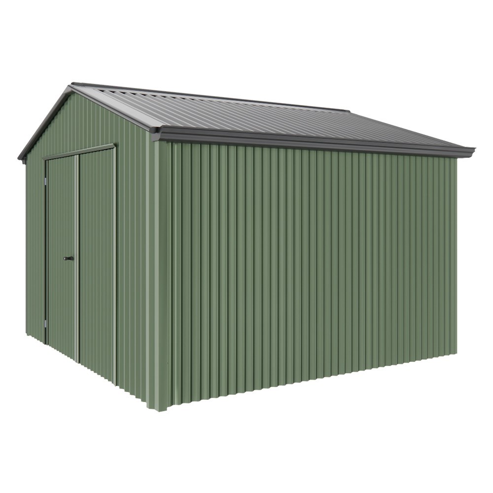 Handi-Heritage Shed H3 3.30X3.30 Roof:Gun Metal Grey Wall:Rivergum Gable End Double Door