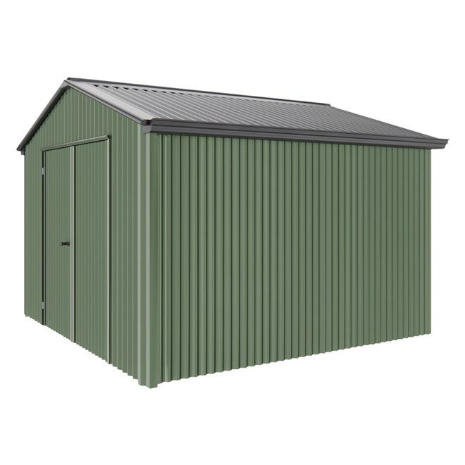 Handi-Heritage Shed H3 3.30X3.30 Roof:Gun Metal Grey Wall:Rivergum Gable End Double Door