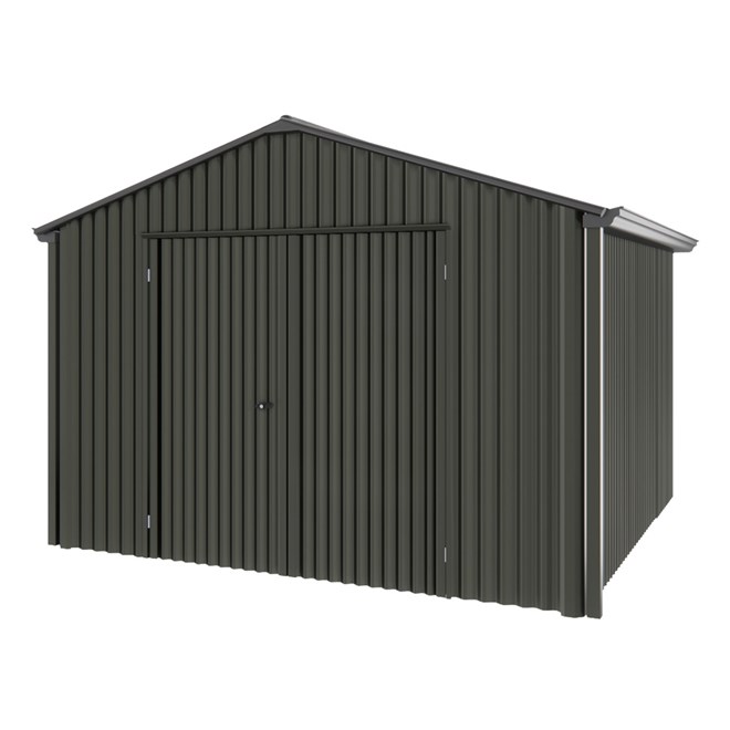 Handi-Heritage Shed H3 3.30X3.30 Roof:Gun Metal Grey Wall:Slate Grey Gable End Double Door