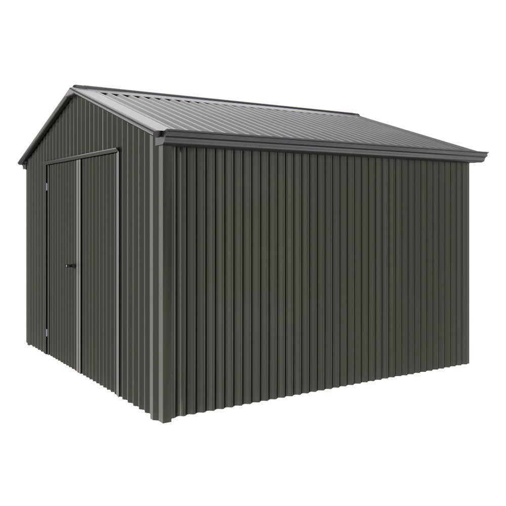 Handi-Heritage Shed H3 3.30X3.30 Roof:Gun Metal Grey Wall:Slate Grey Gable End Double Door