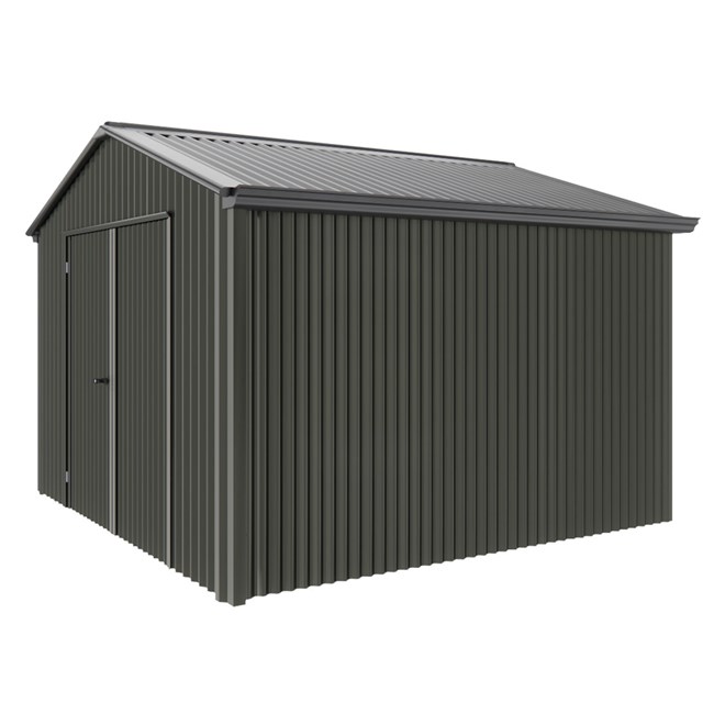 Handi-Heritage Shed H3 3.30X3.30 Roof:Gun Metal Grey Wall:Slate Grey Gable End Double Door