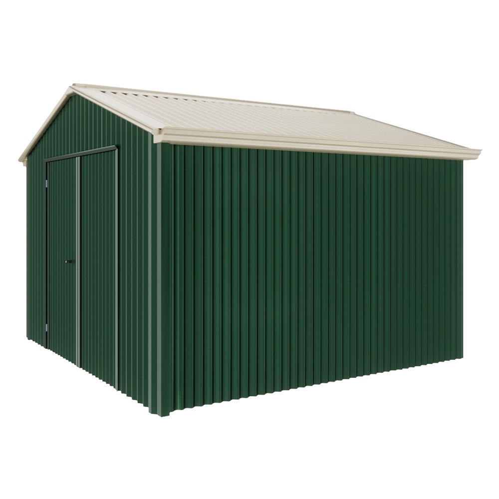 Handi-Heritage Shed H3 3.30X3.30 Roof:Merino Wall:Caulfield Green Gable End Double Door