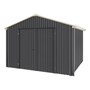 Handi-Heritage Shed H3 3.30X3.30 Roof:Merino Wall:Gun Metal Grey Gable End Double Door